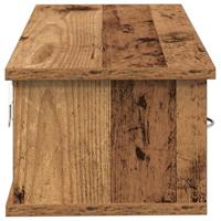 Wandkast 60x26x18,5 cm bewerkt hout oud houtkleurig - thumbnail
