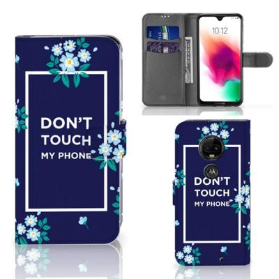 Motorola Moto G7 | G7 Plus Portemonnee Hoesje Flowers Blue DTMP Motorola Moto G7 | G7 Plus Portemonnee Hoesje Flowers Blue DTMP