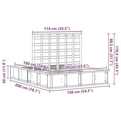 Bedframe met opslag Wasbruin 120 x 190 cm Hout