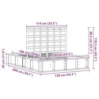 Bedframe met opslag Wasbruin 120 x 190 cm Hout - thumbnail