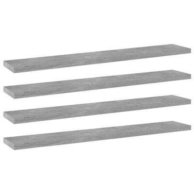 Wandschappen 4 st 60x10x1,5 cm bewerkt hout betongrijs