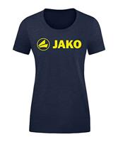JAKO 6160D T-Shirt Promo Dames - Marine Gemeleerd/Fluo Citroen - 42 - thumbnail