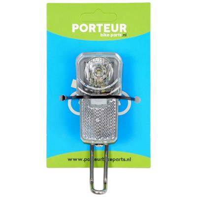 Porteur Koplamp met rvs beugel clearly
