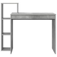 Bureau met plank Betongrijs 100 x 40 x 90 cm Bewerkt hout - thumbnail