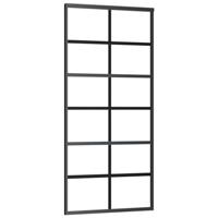 VidaXL Schuifdeur 90x205 cm esg-glas en aluminium zwart - thumbnail