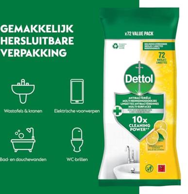 Dettol Dettol Reinigingsdoekjes Power & Fresh Citrus 80 stuks Dettol Dettol Reinigingsdoekjes Power & Fresh Citrus 80 stuks