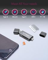 ICY BOX IB-CR200-C, SD/microSD USB 2.0 Card Reader mit Type-C® & -A und Micro-B Anschlüs USB-stick USB-C 2.0 Antraciet (mat) - thumbnail