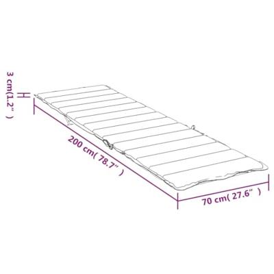 VidaXL Ligbedkussen 200x70x3 cm oxford stof crèmekleurig - thumbnail