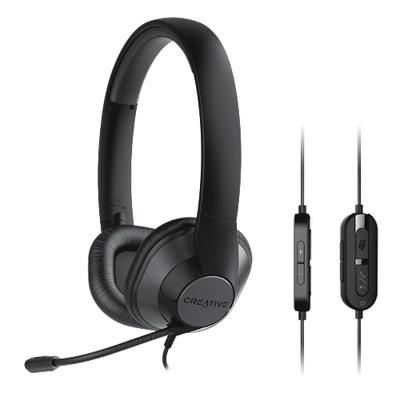 Creative HS-720 V2 On Ear headset Kabel Stereo Zwart, Zilver Volumeregeling, Microfoon uitschakelbaar (mute)
