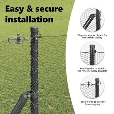 VidaXL Afrasteringspaal grijs 10 x 1,4 m (13 mm gaas) staal en pvc