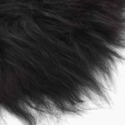 VidaXL Stoelhoes ijslander schapenleer 70x110 cm zwart