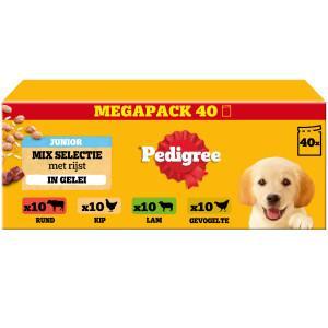 Pedigree Junior Mix Selectie in gelei megapack natvoer hond maaltijdzakjes 1 verpakking (40 x 100 g) Pedigree Junior Mix Selectie in gelei megapack natvoer hond maaltijdzakjes 1 verpakking (40 x 100 g)