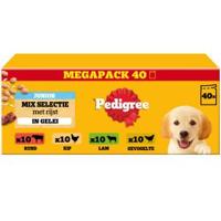 Pedigree Junior Mix Selectie in gelei megapack natvoer hond maaltijdzakjes 2 verpakkingen (80 x 100 g) - thumbnail