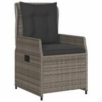Tuinstoelen 2 st verstelbaar poly rattan grijs - thumbnail