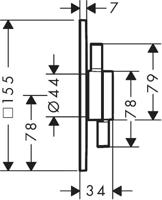 Hansgrohe DuoTurn E kraan inbouw voor 1 functie, chroom - thumbnail
