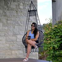 Vivere Deluxe Macrame Hangmatstoel (Kleur: grijs) - thumbnail