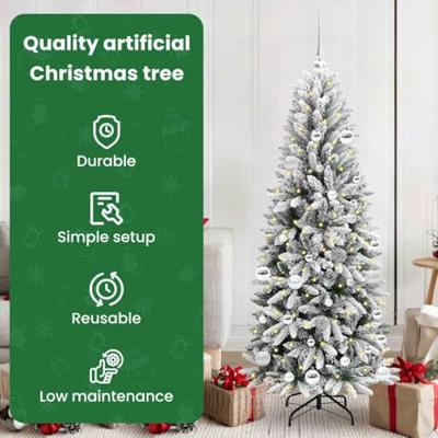 VidaXL Kunstkerstboom wit 150 cm pvc en plastic en staal en pe