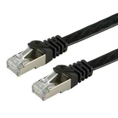VALUE FTP patchkabel, Cat.6A (Class EA), extra plat, zwart, 0,5 m