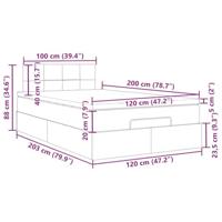 Bed met matras 120x200 cm stof zwart - thumbnail