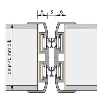 Alprokon Ferno-Tec uitvoering 311 - aanslag/wissel/pendelprofiel - brandwerend 2400mm