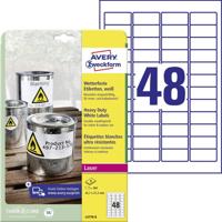 Avery-Zweckform L4778-8 Weerbestendige etiketten 45.7 x 21.2 mm Polyester folie Wit 384 stuk(s) Permanent hechtend Laser (kleur), Laser (zwart/wit), Kopiëren - thumbnail
