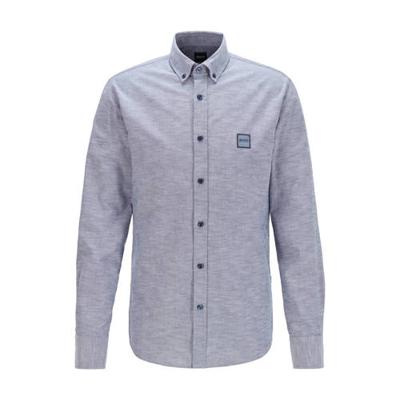 BOSS Casual slim fit overhemd Mabsoot blauw melange BOSS Casual slim fit overhemd Mabsoot blauw melange