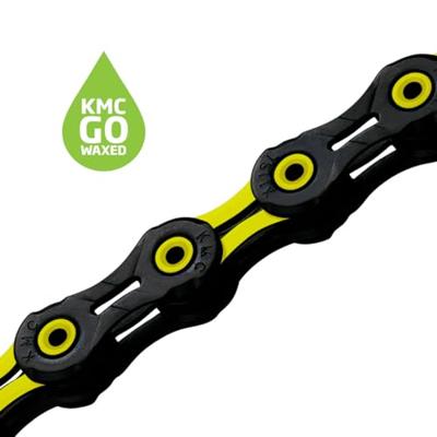 KMC ketting dlc11 black/yellow 118s waxed
