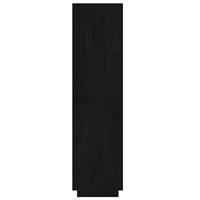 Boekenkast/kamerscherm 60x35x135 cm massief grenenhout zwart - thumbnail