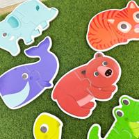 DJECO Dieren Duo Puzzel groen - thumbnail