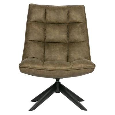 WOOOD Jouke fauteuil leerlook Groen