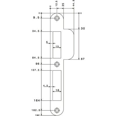 Nemef sluitplaat - pa4000/17 RVS - draairichting 1-3 korte lip