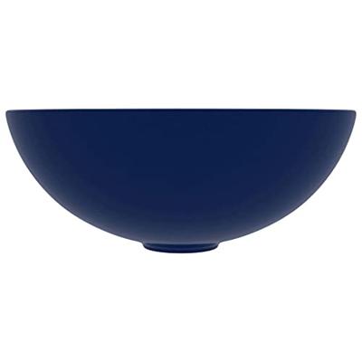 VidaXL Wastafel rond keramiek donkerblauw