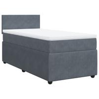 Boxspring met matras fluweel donkergrijs 120x190 cm - thumbnail