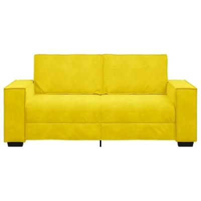 Tweezitsbank 140 cm fluweel geel - thumbnail