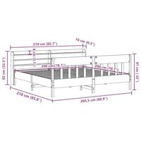 Bedframe zonder matras massief grenenhout wit 200x200 cm - thumbnail