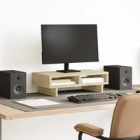 VidaXL Monitorstandaard 50x27x15 cm bewerkt hout sonoma eikenkleurig - thumbnail