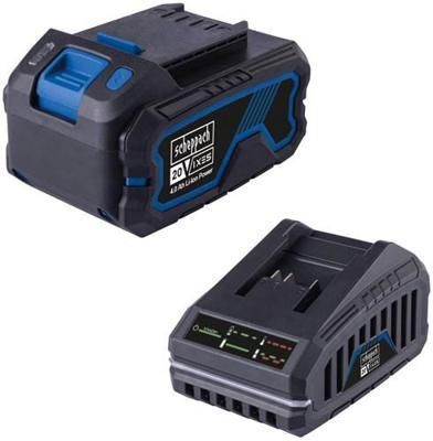 Scheppach starterset 20v accu + acculader sbsk4.0 (1x 4.0ah accu) - 7909201721 Scheppach starterset 20v accu + acculader sbsk4.0 (1x 4.0ah accu) - 7909201721