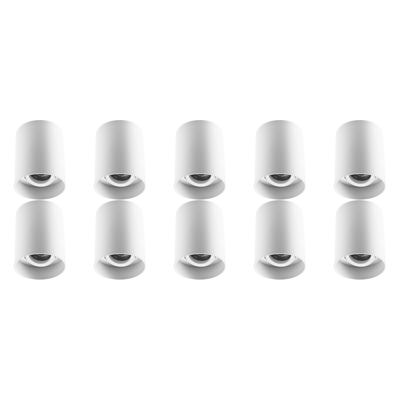 Mat Witte Kantelbare Opbouwspot 10-Pack Ø90mm - GU10 Fitting Aluminium