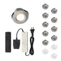 Set LED-inbouwspot met afstandsbediening Valdeno zilver 3W dimbaar 1-12 stuks - thumbnail