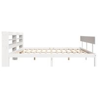 Bedframe zonder matras massief grenenhout wit 200x200 cm - thumbnail