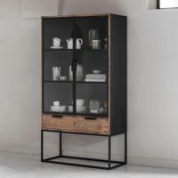 DTP Home Vitrinekast 'Cosmo' Teakhout, 180 x 100cm - thumbnail