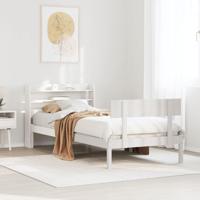 Bedframe zonder matras massief grenenhout wit 140x200 cm - thumbnail