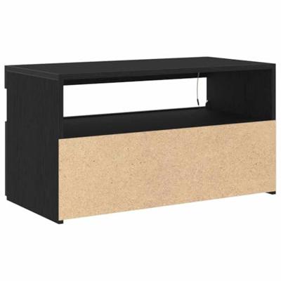 TV-kast 2 pcs Zwart 75 x 35 x 40 cm Bewerkt hout