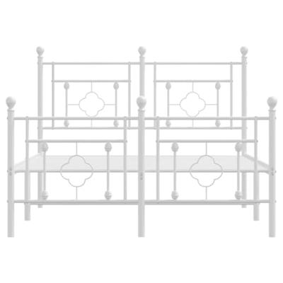 Bedframe met hoofd- en voeteneinde metaal wit 120 x 190 cm - thumbnail