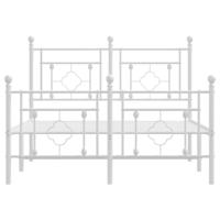 Bedframe met hoofd- en voeteneinde metaal wit 120 x 190 cm - thumbnail