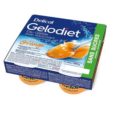 Gelodiet Gelwater Zoetstof Sinaasappel Pot 4x120g