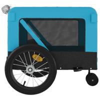 Hondenfietstrailer oxford stof en ijzer blauw en zwart - thumbnail