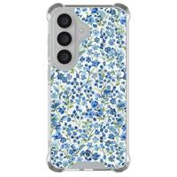 Samsung Galaxy S26 shockproof hoesje - Vintage blue floral - thumbnail