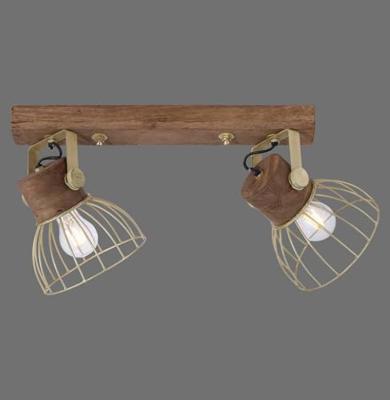 Just Light PlafondlampAlami bruin messing 2-lichts - 11487-60