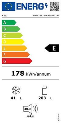 AEG 5000 serie ColdSense Koel/vrieskast vrijstaand 161 cm RDB428E1AW